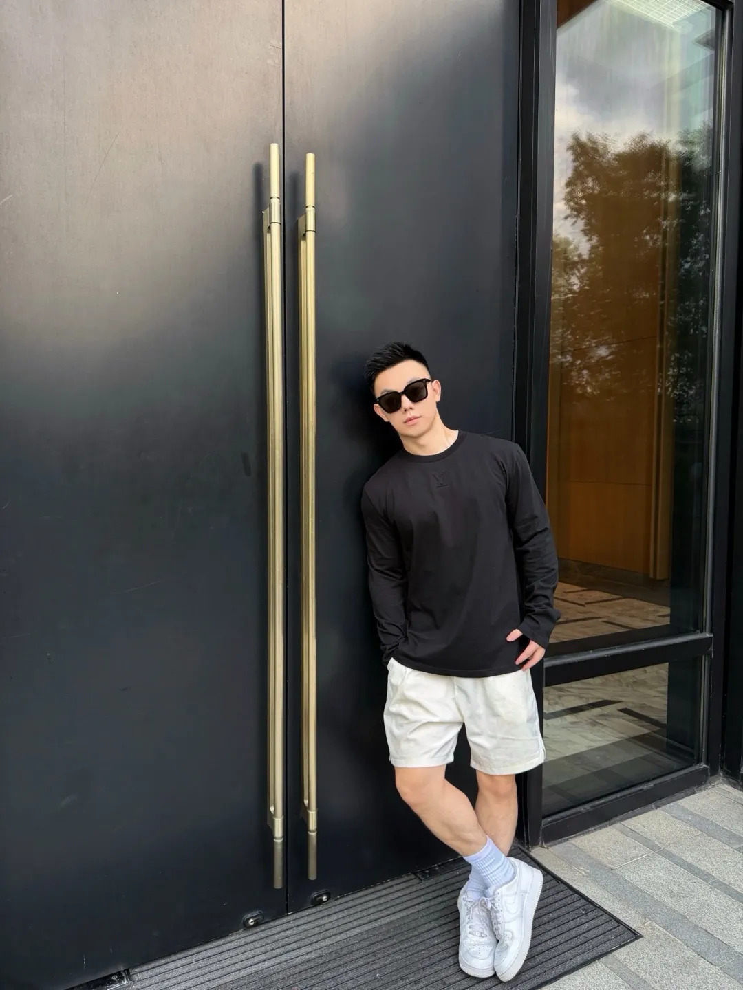 Louis Vuitton/Louis Vuitton embossed logo embossed long-sleeved T-shirt